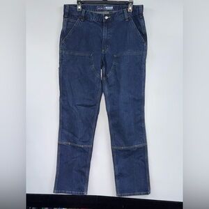 Carhartt Jeans Mens 34x32 Blue Dark Wash Double Knee  Workwear